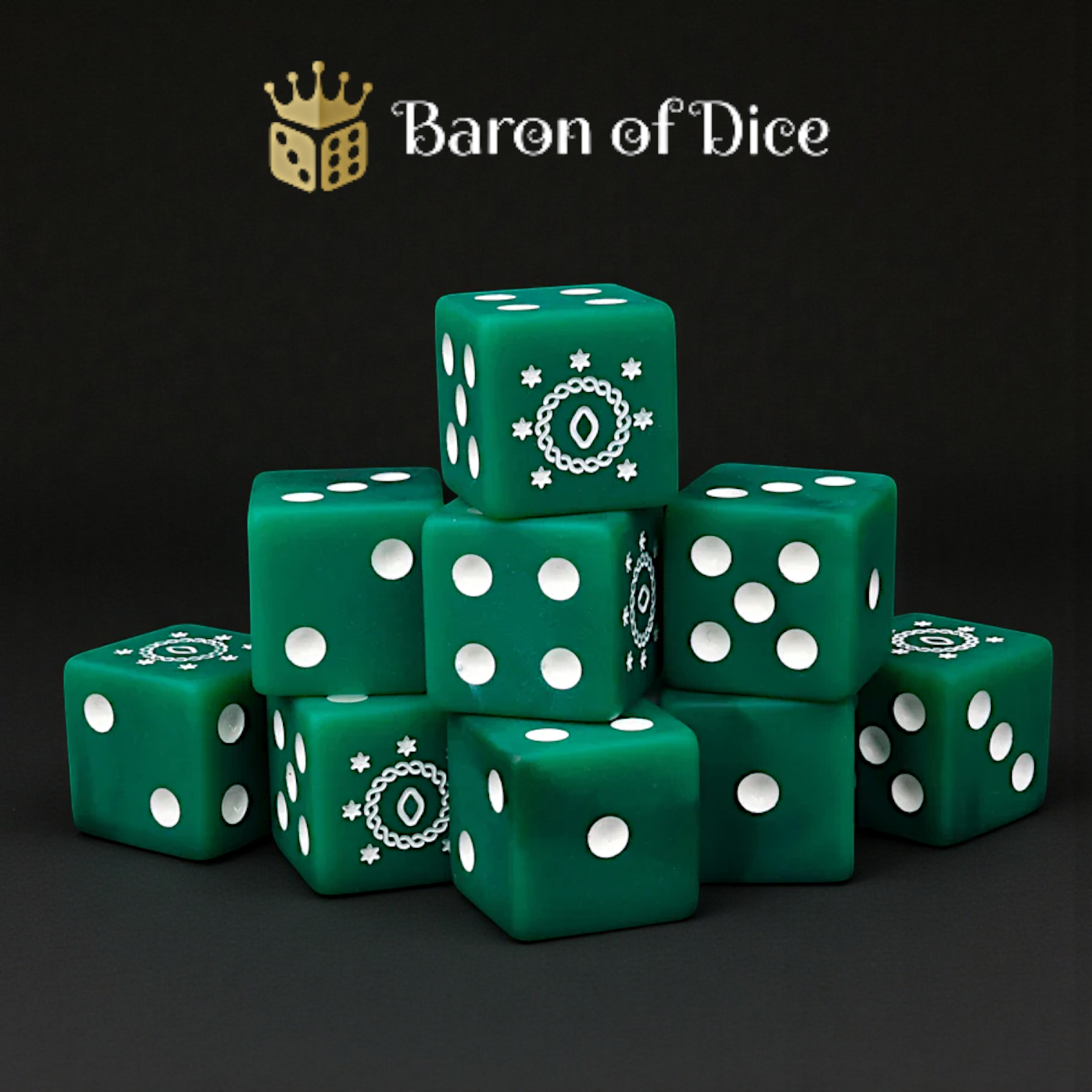 Green Kingdom - 10x Square 16mm Dice